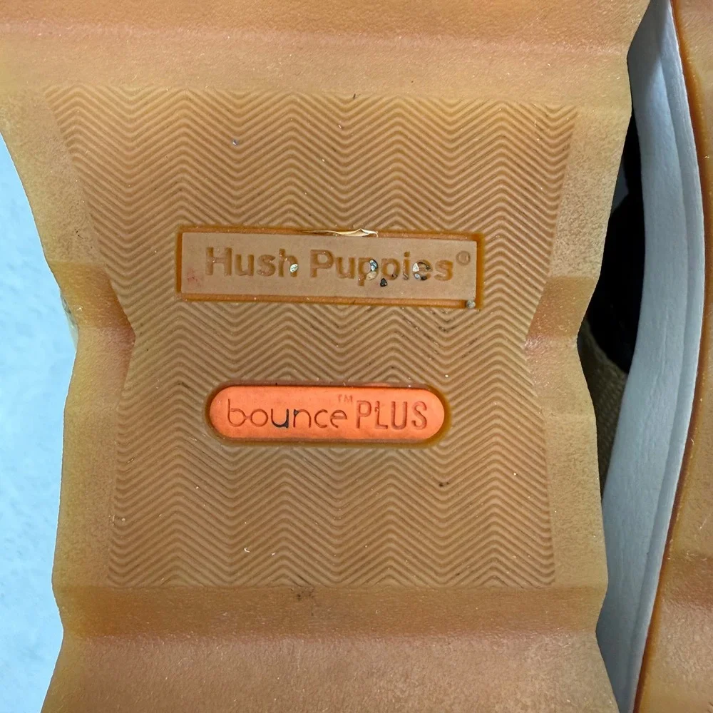Hush Puppies Brite Jute Black Tan Platform Sporty Sandals‎ HW06698-002 Womens 8